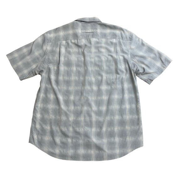 DULUTH TRADING CO SHIRT MENS L PLAID BUTTON DOWN LIGHTWEIGHT GRAY POCKETS HIKING - Picture 4 of 11